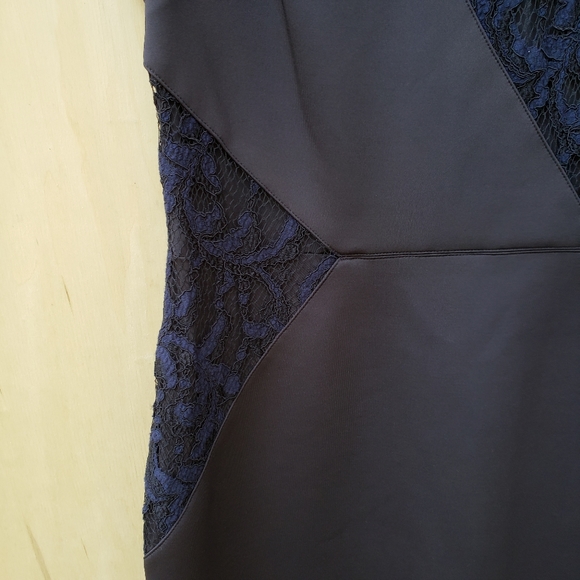 Rachel Roy Black / Navy Lace Scuba Sheath Dress 12 - Picture 8 of 14